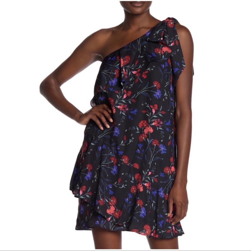 Parker One Shoulder Floral Dress-Small